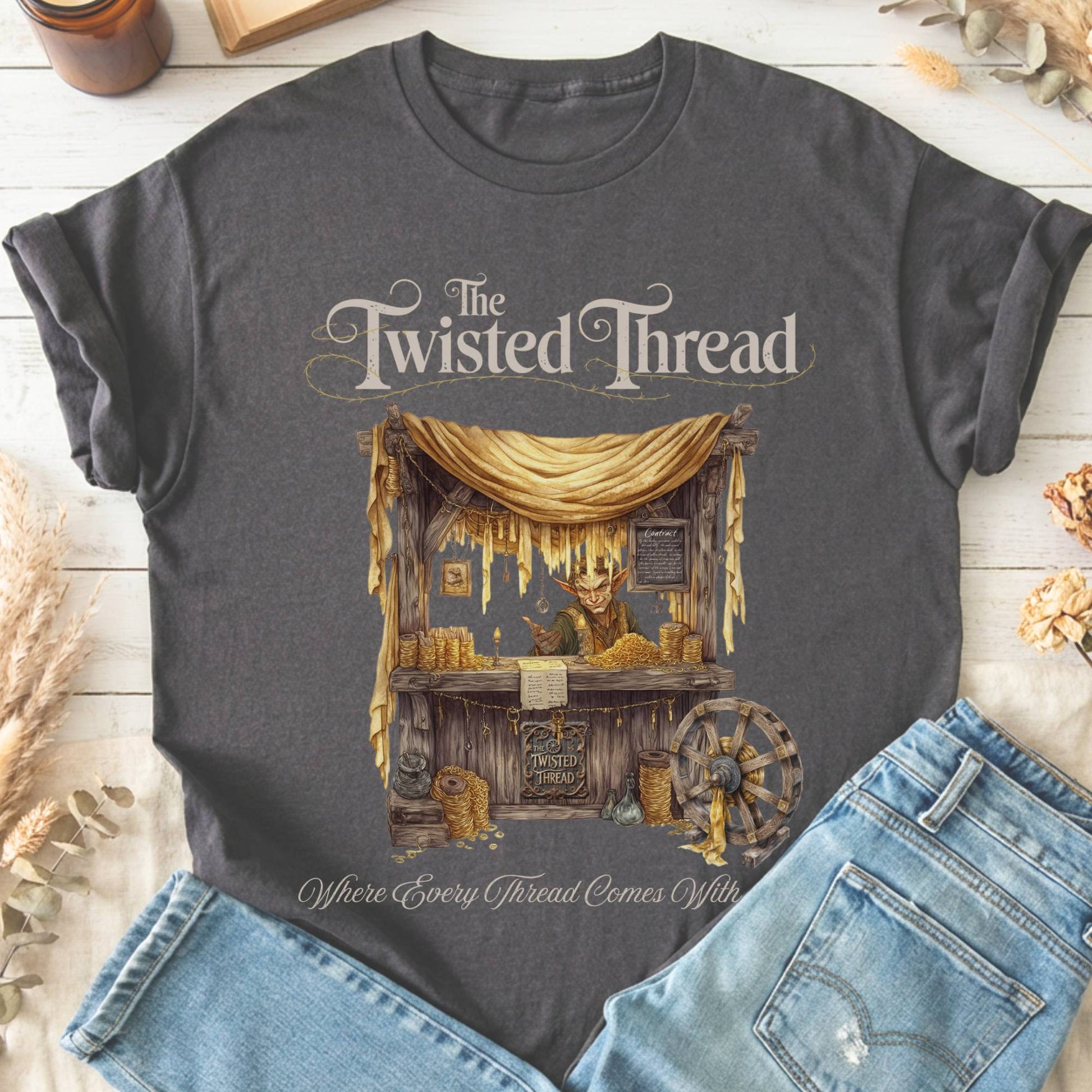 T-Shirts Charcoal / S The Twisted Thread  Rumpelstiltskin Fairytale T-Shirt The Mystic Eden