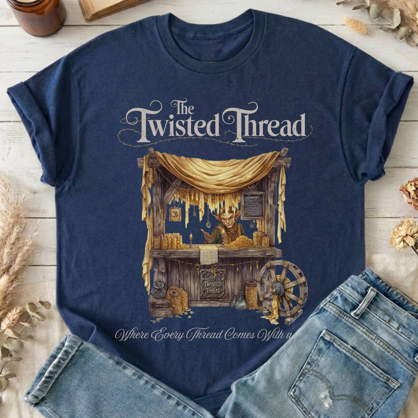 T-Shirts Navy / S The Twisted Thread  Rumpelstiltskin Fairytale T-Shirt The Mystic Eden