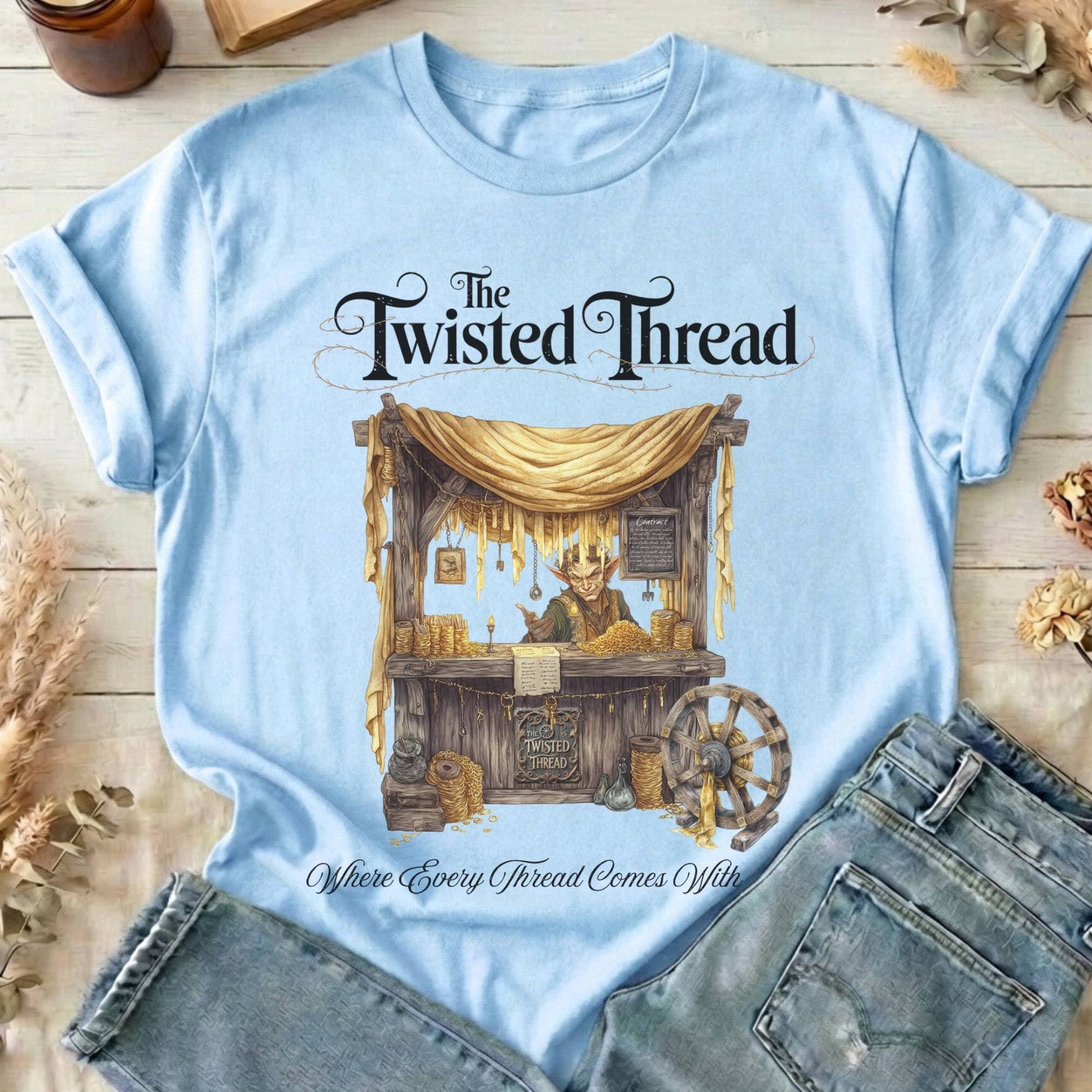 T-Shirts Light Blue / S The Twisted Thread  Rumpelstiltskin Fairytale T-Shirt The Mystic Eden