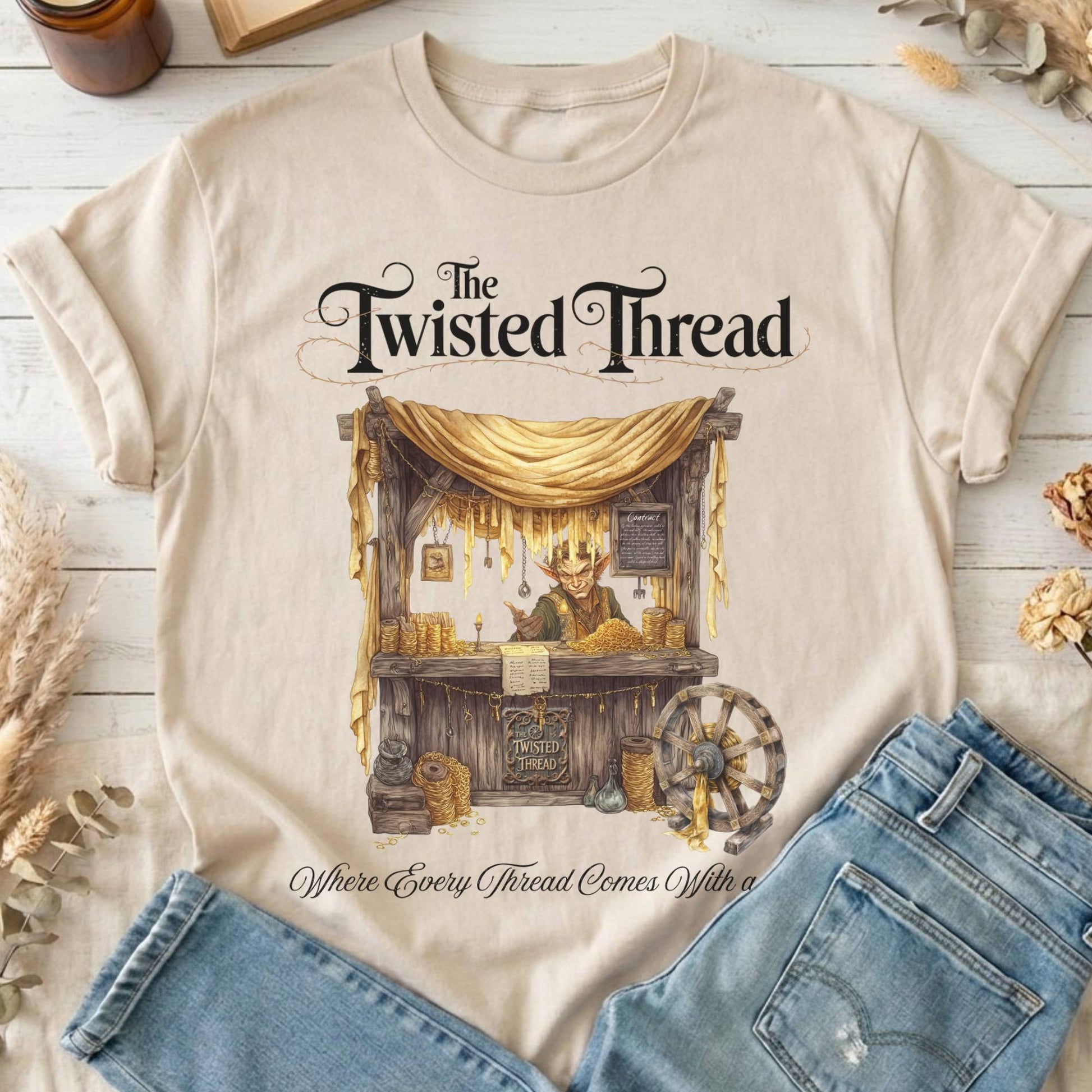 T-Shirts Sand / S The Twisted Thread  Rumpelstiltskin Fairytale T-Shirt The Mystic Eden
