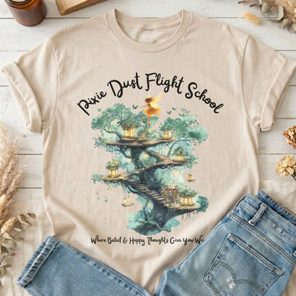 T-Shirts Sand / S Pixie Dust Flight School Peter Pan T-Shirt The Mystic Eden