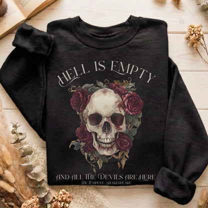 Sweatshirt Black / S Hell Is Empty And All The Devils Are Here Shakespeare Sweatshirt The Mystic Eden