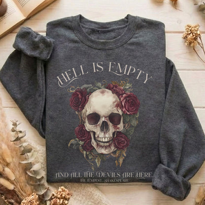 Sweatshirt Dark Heather / S Hell Is Empty And All The Devils Are Here Shakespeare Sweatshirt The Mystic Eden