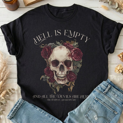 T-Shirts Black / S Hell Is Empty And All The Devils Are Here Shakespeare T-Shirt The Mystic Eden