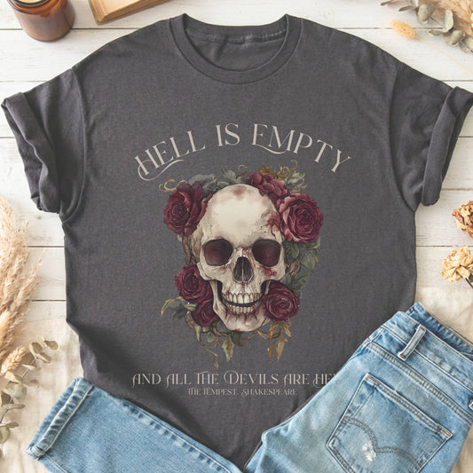 T-Shirts Charcoal / S Hell Is Empty And All The Devils Are Here Shakespeare T-Shirt The Mystic Eden