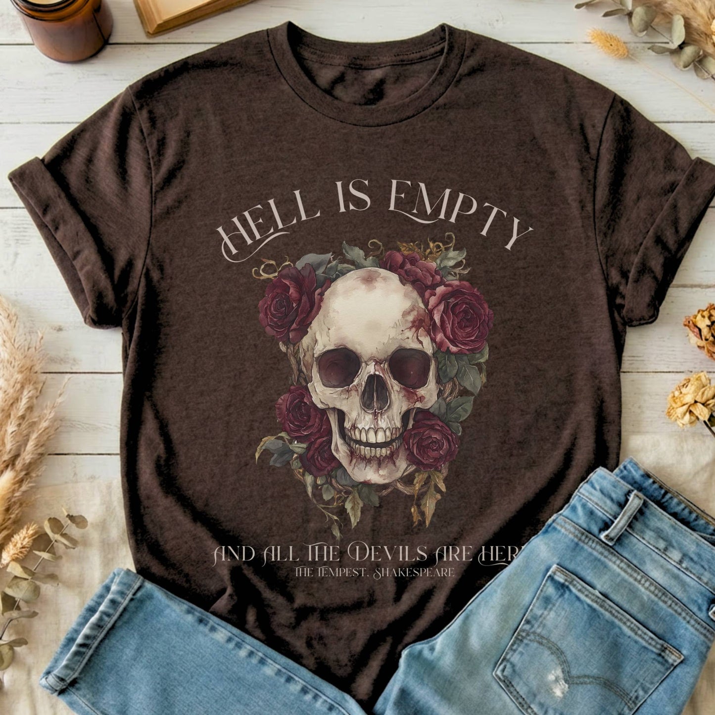 T-Shirts Dark Chocolate / S Hell Is Empty And All The Devils Are Here Shakespeare T-Shirt The Mystic Eden
