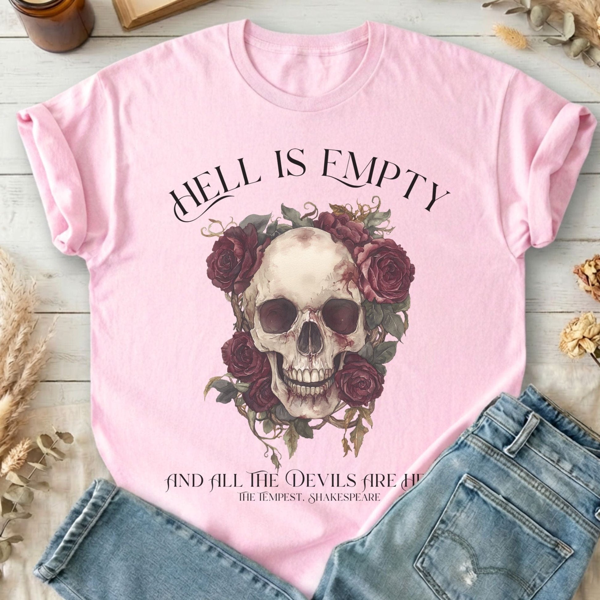 T-Shirts Light Pink / S Hell Is Empty And All The Devils Are Here Shakespeare T-Shirt The Mystic Eden