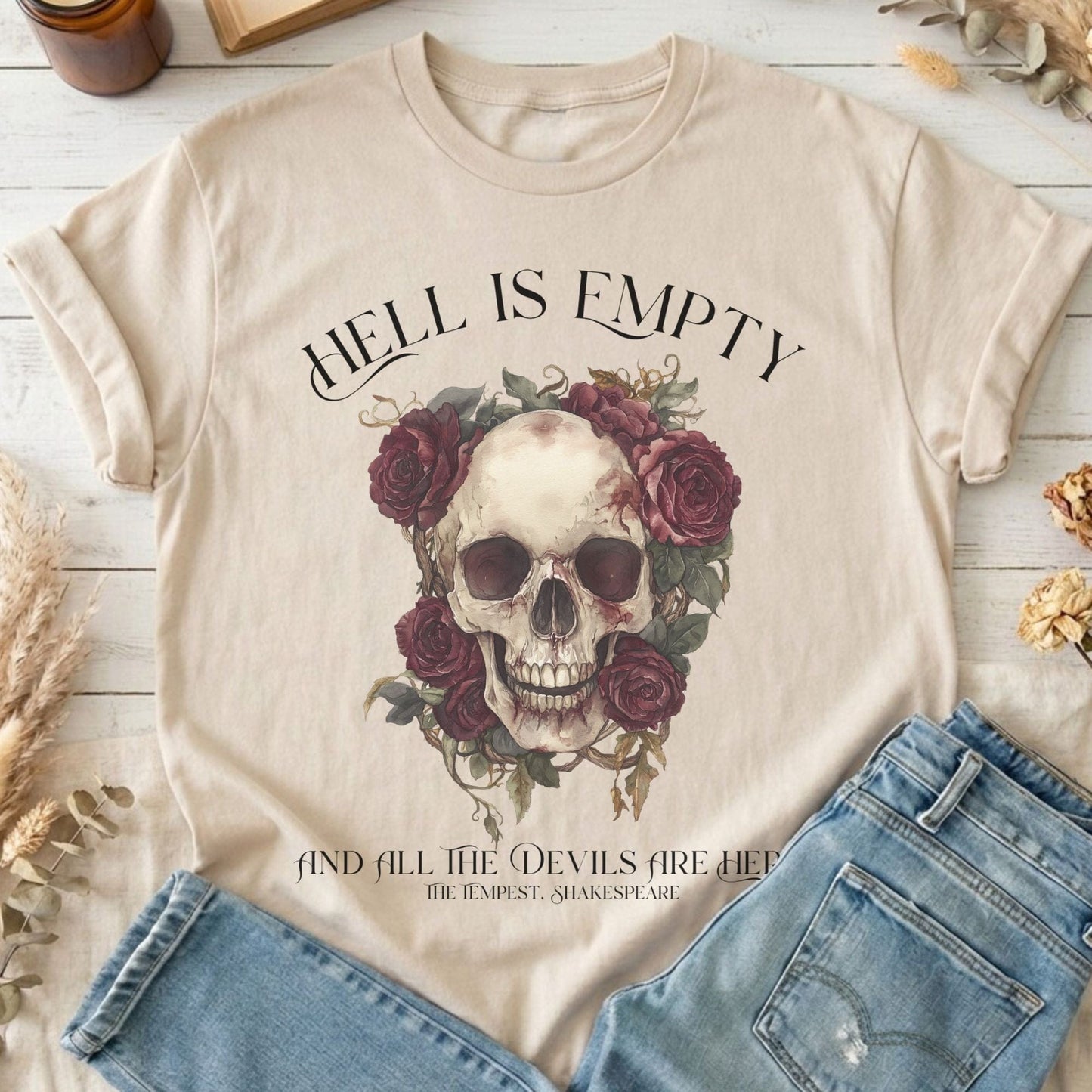 T-Shirts Sand / S Hell Is Empty And All The Devils Are Here Shakespeare T-Shirt The Mystic Eden