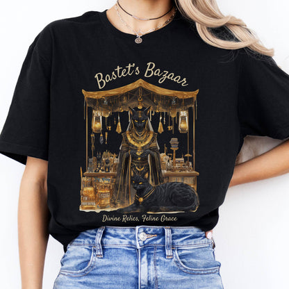 T-Shirt Bastet's Bazaar Egyptian Goddess T-Shirt The Mystic Eden