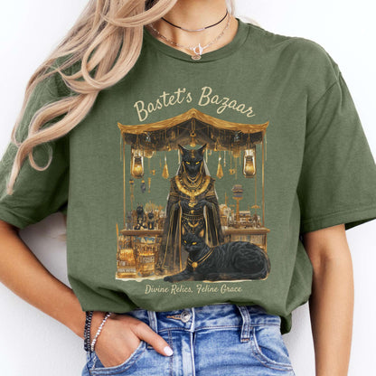 T-Shirt Bastet's Bazaar Egyptian Goddess T-Shirt The Mystic Eden