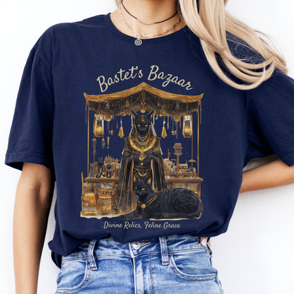 T-Shirt Bastet's Bazaar Egyptian Goddess T-Shirt The Mystic Eden