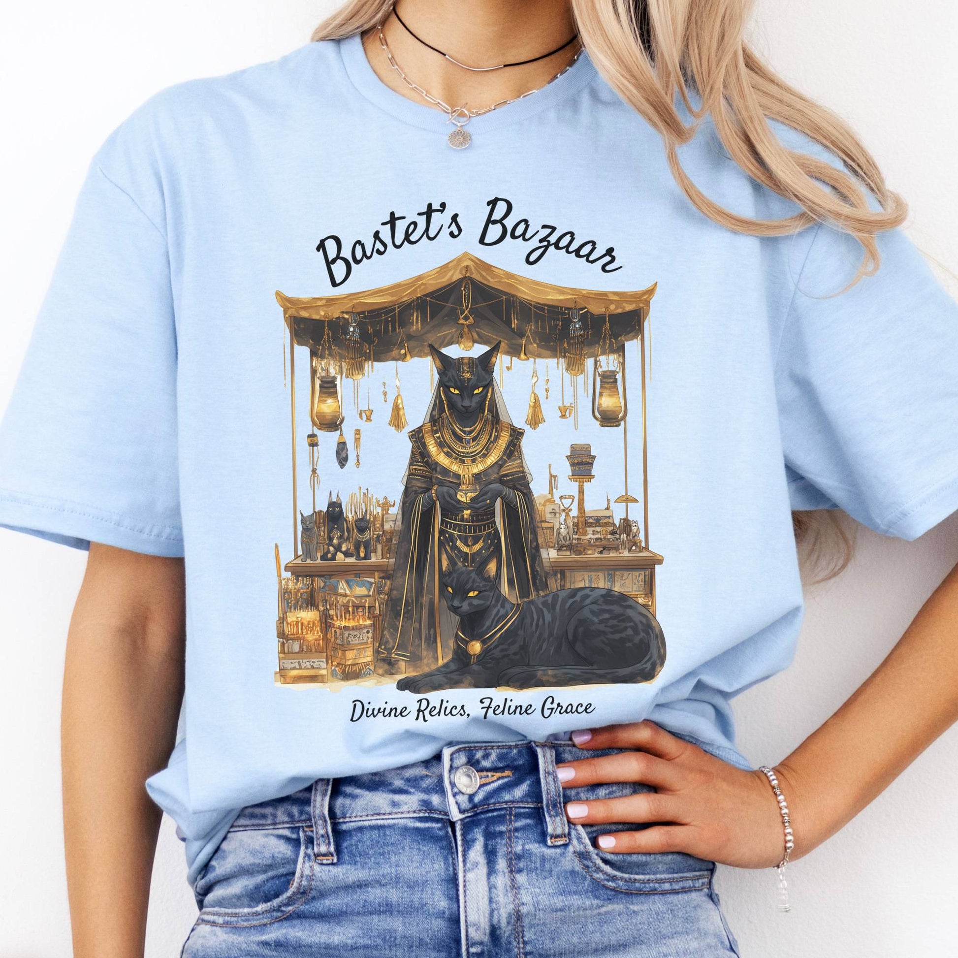 T-Shirt Bastet's Bazaar Egyptian Goddess T-Shirt The Mystic Eden