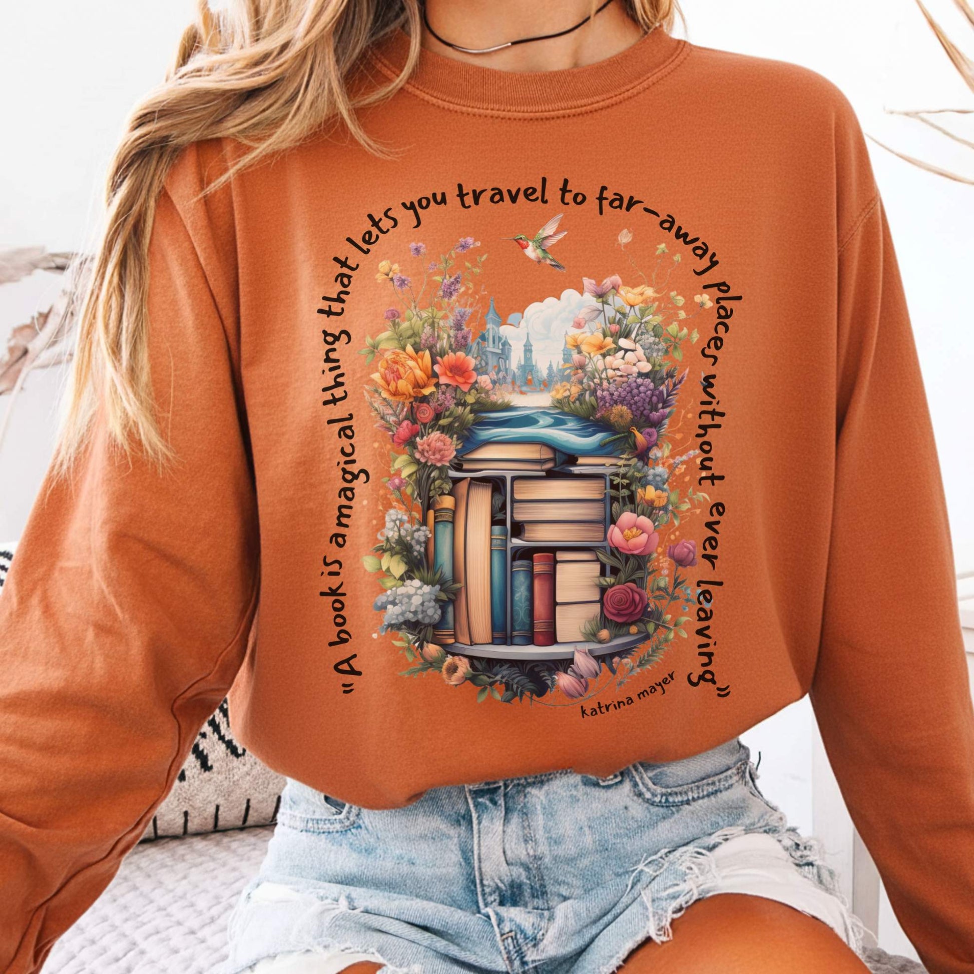 Long-sleeve Yam / S A Book Is A Magical Thing Long Sleeve The Mystic Eden