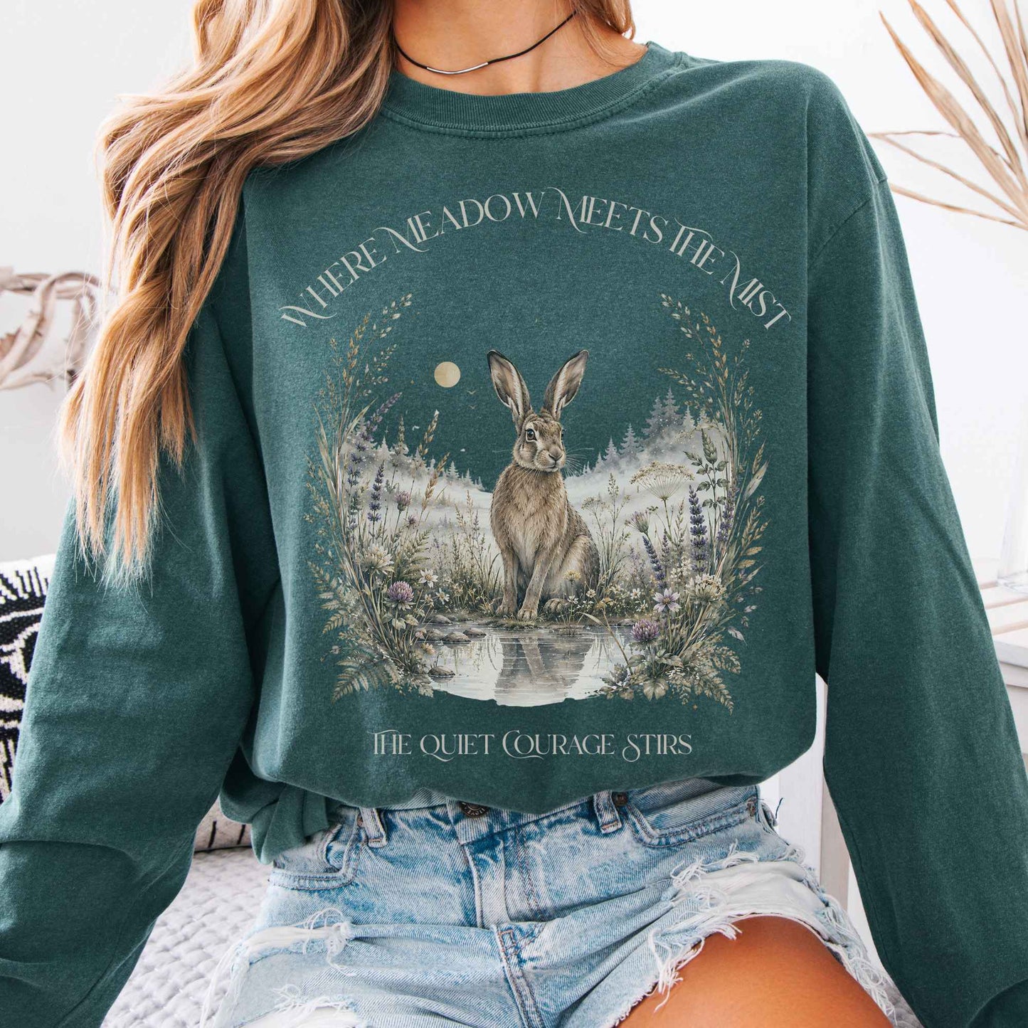 Long-sleeve Blue Spruce / S Where Meadow Meets the Mist Long Sleeve The Mystic Eden