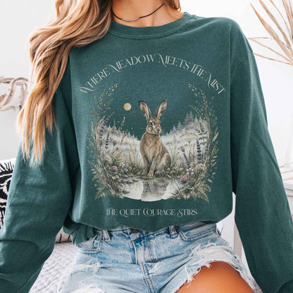 Long-sleeve Blue Spruce / S Where Meadow Meets the Mist Long Sleeve The Mystic Eden