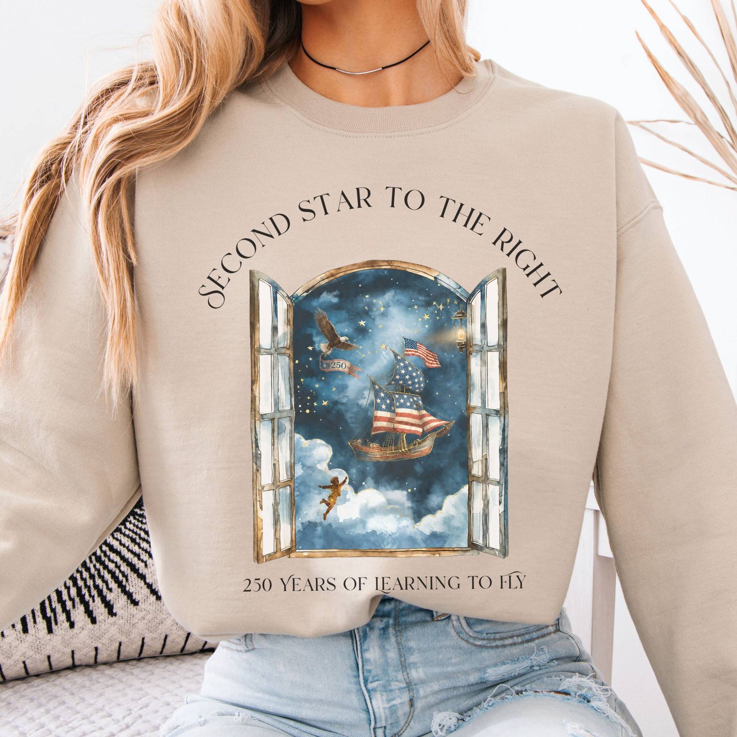 Sweatshirt Sand / S Second Star to the Right America 250 Commemorative Crewneck Sweatshirt The Mystic Eden