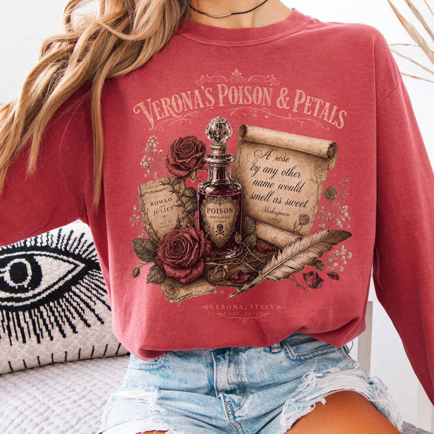 Long-sleeve Crimson / S Shakespeare's Verona's Poison & Petals Romeo & Juliet Long Sleeve The Mystic Eden