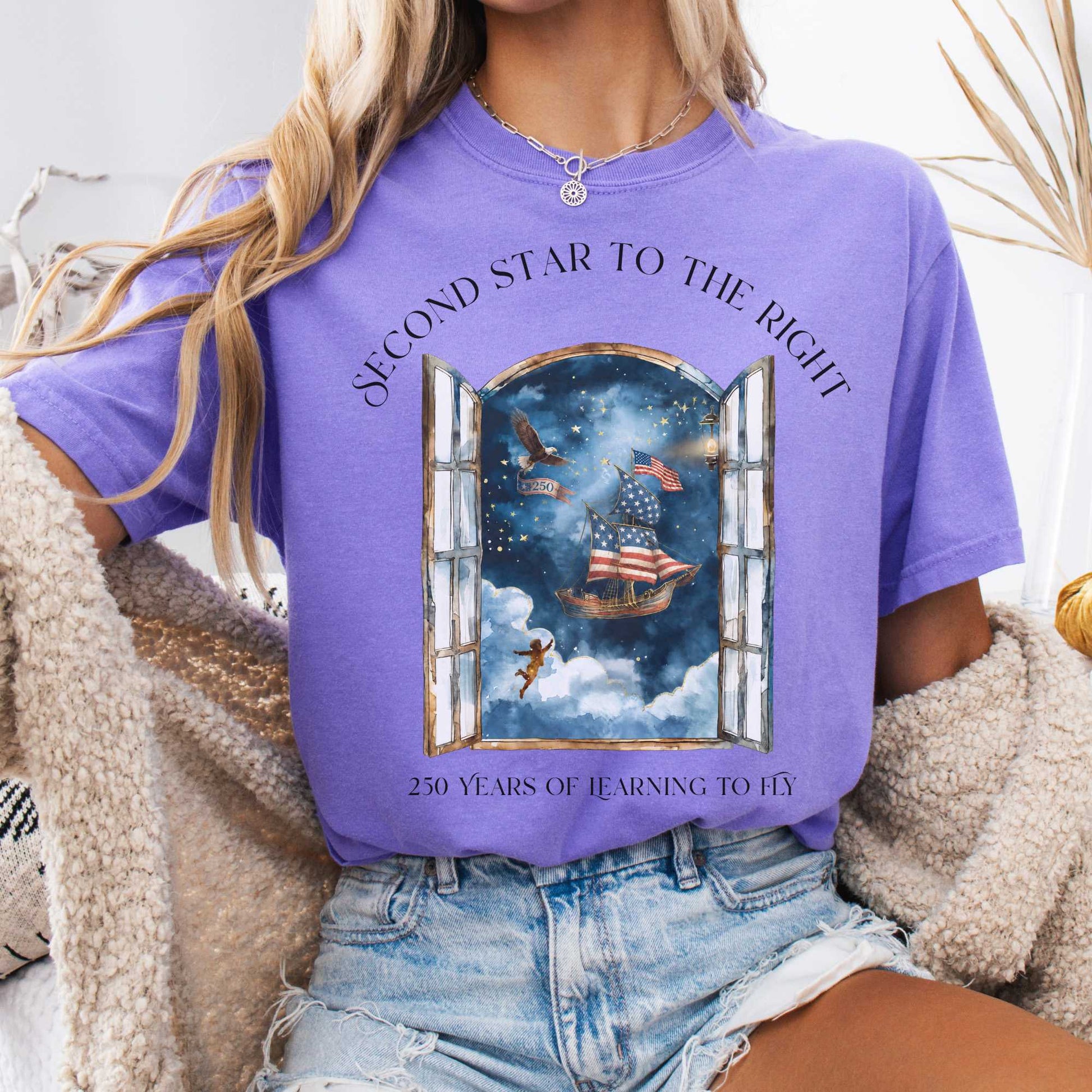 T-Shirt Violet / S Second Star to the Right America 250 Commemorative T-Shirt The Mystic Eden