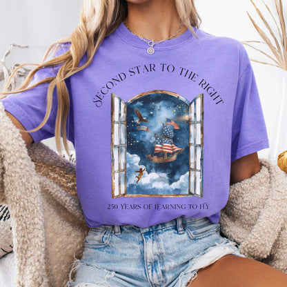 T-Shirt Violet / S Second Star to the Right America 250 Commemorative T-Shirt The Mystic Eden