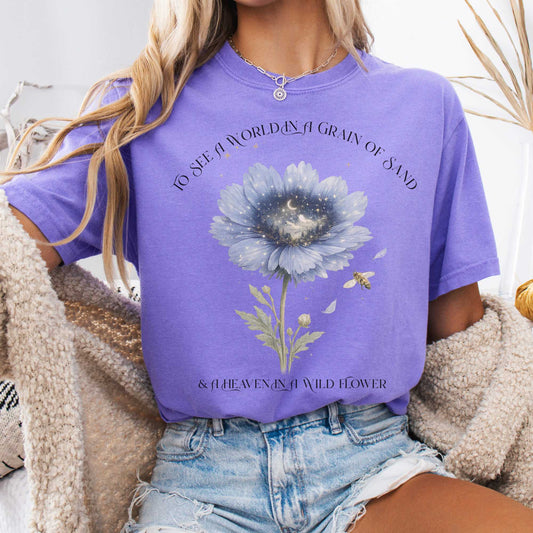 T-Shirt Violet / S Heaven in a Wildflower William Blake T-Shirt The Mystic Eden