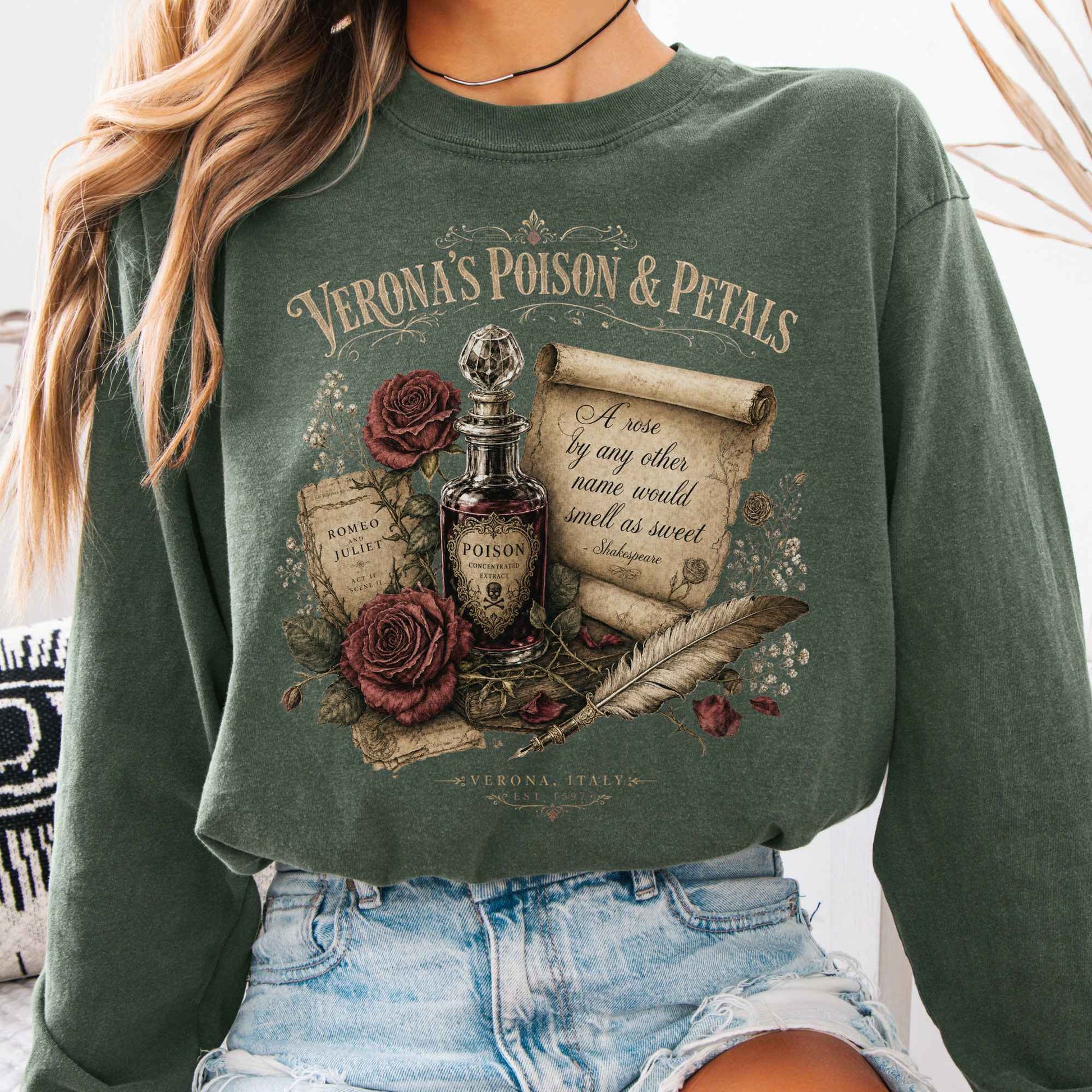 Long-sleeve Hemp / S Shakespeare's Verona's Poison & Petals Romeo & Juliet Long Sleeve The Mystic Eden