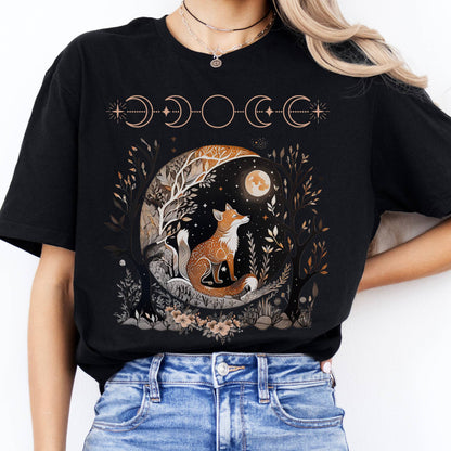 T-Shirts Moonlit Fox T-Shirt The Mystic Eden