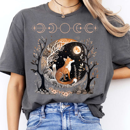 T-Shirts Moonlit Fox T-Shirt The Mystic Eden