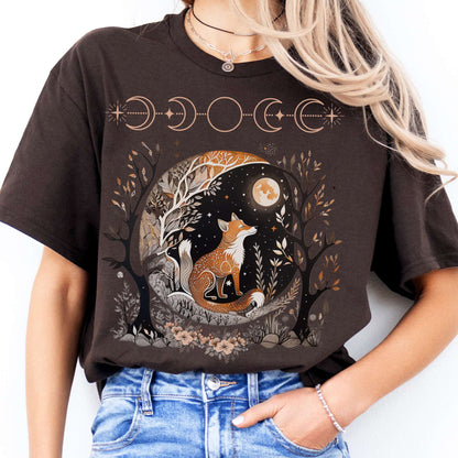 T-Shirts Moonlit Fox T-Shirt The Mystic Eden