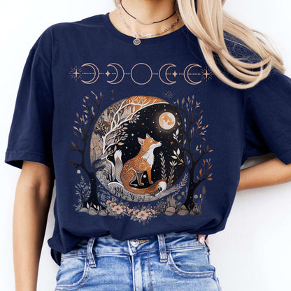 T-Shirts Moonlit Fox T-Shirt The Mystic Eden