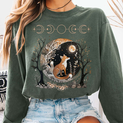 Long-sleeve Hemp / S Fox Goblincore Long Sleeve The Mystic Eden