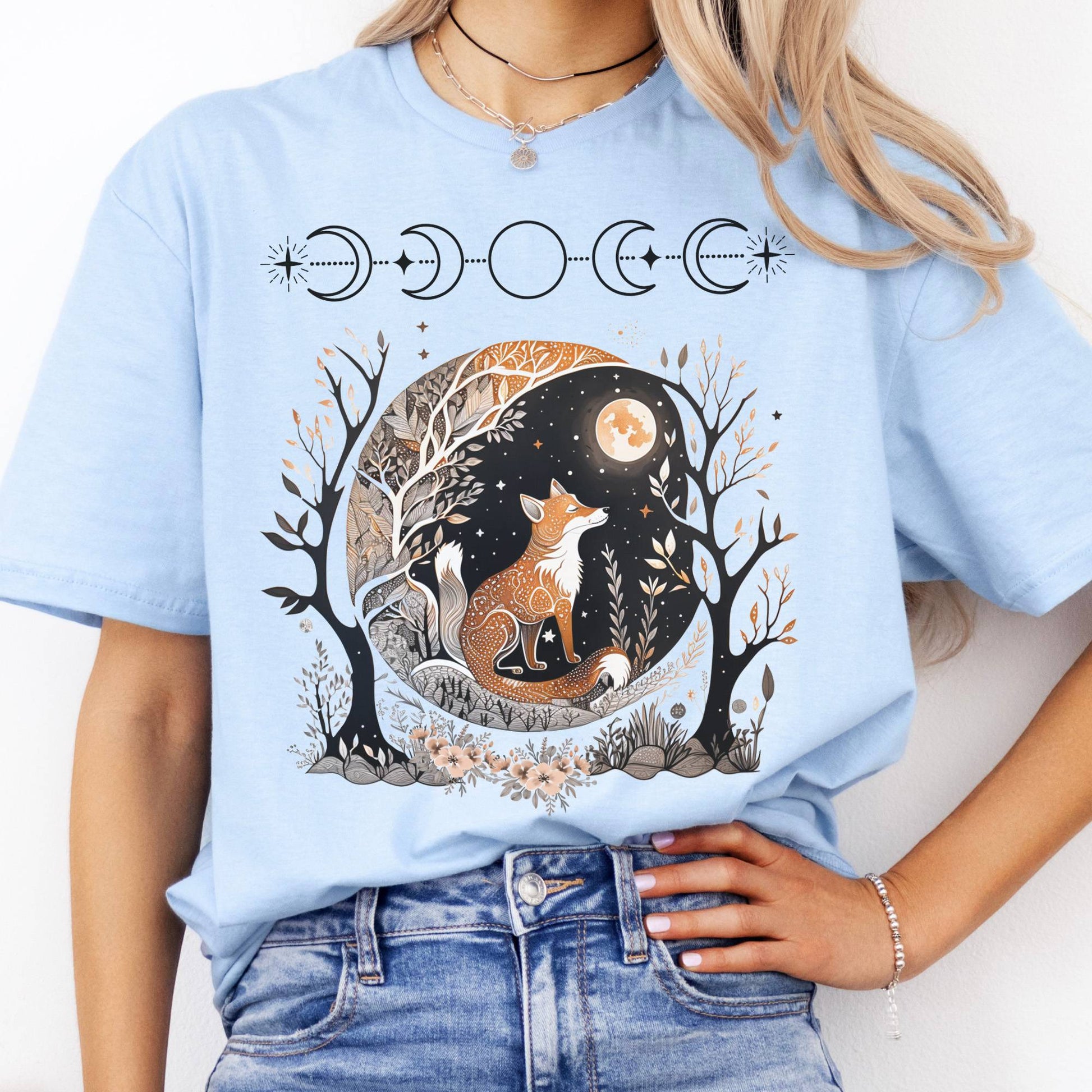 T-Shirts Moonlit Fox T-Shirt The Mystic Eden