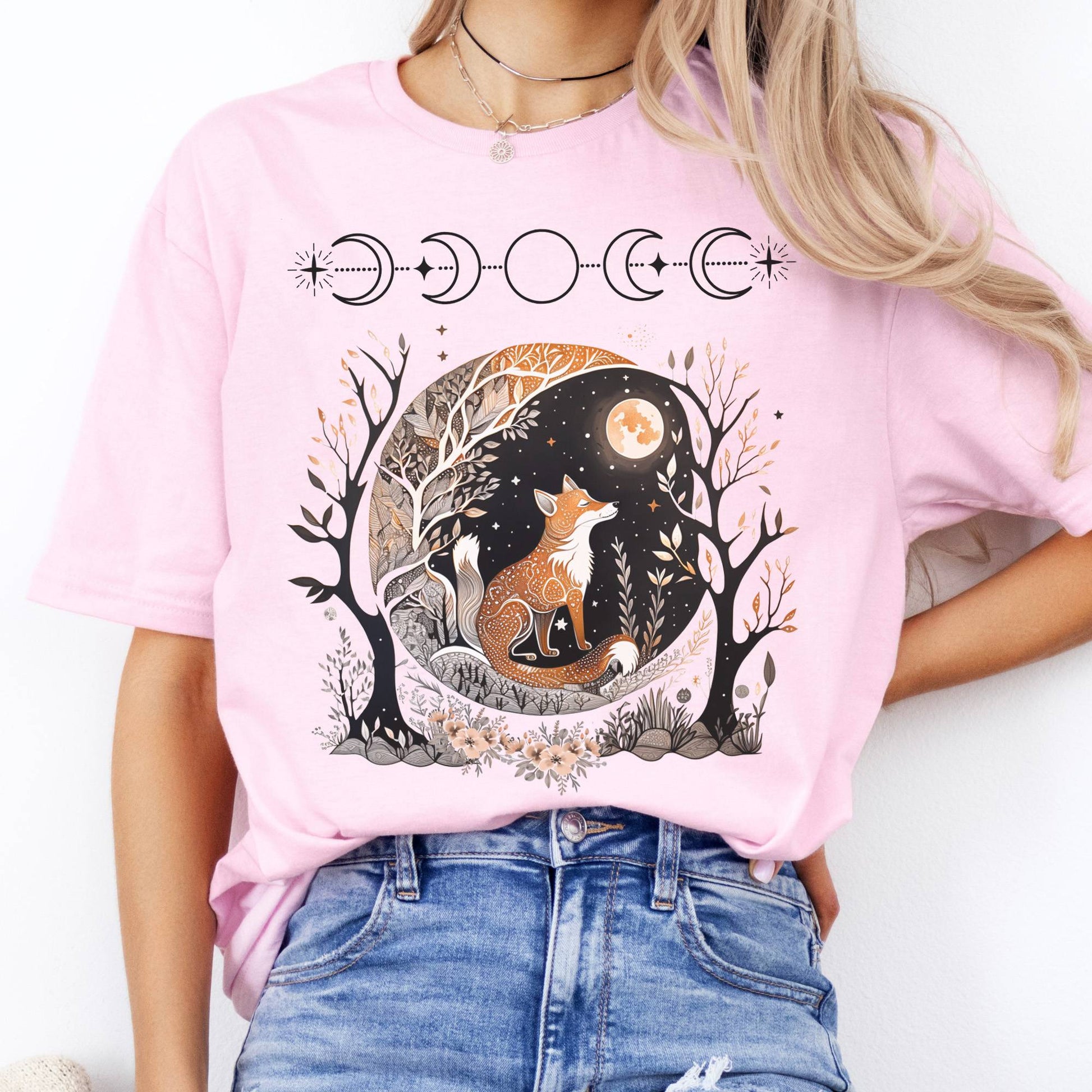T-Shirts Moonlit Fox T-Shirt The Mystic Eden
