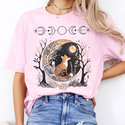 T-Shirts Moonlit Fox T-Shirt The Mystic Eden