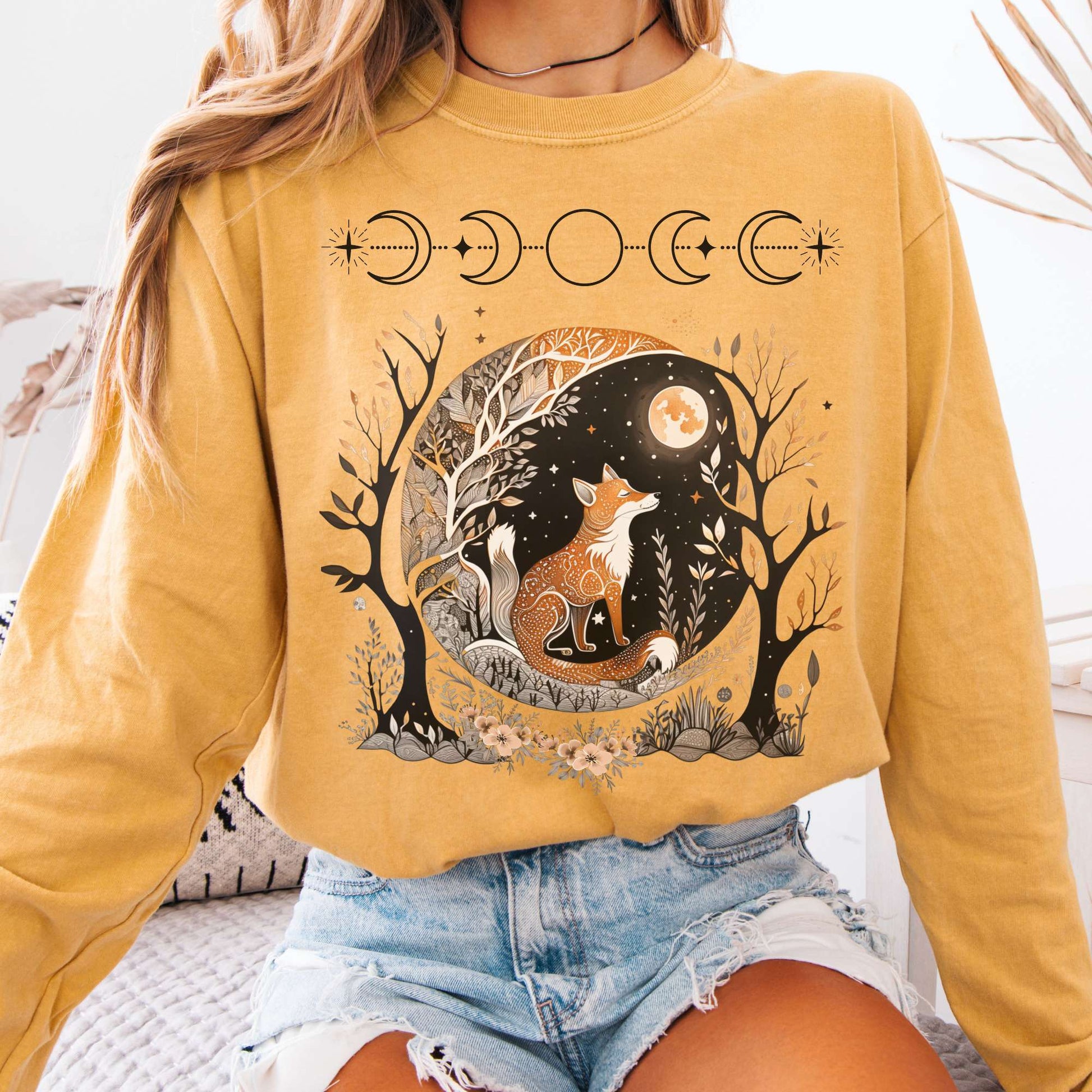 Long-sleeve Mustard / S Fox Goblincore Long Sleeve The Mystic Eden