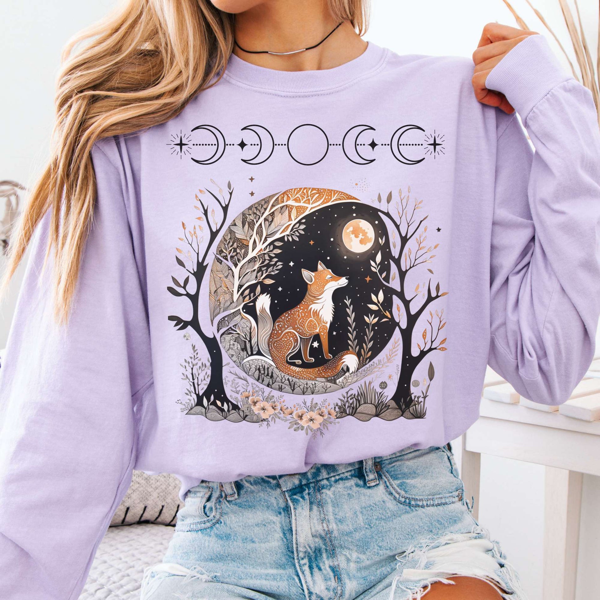 Long-sleeve Orchid / S Fox Goblincore Long Sleeve The Mystic Eden