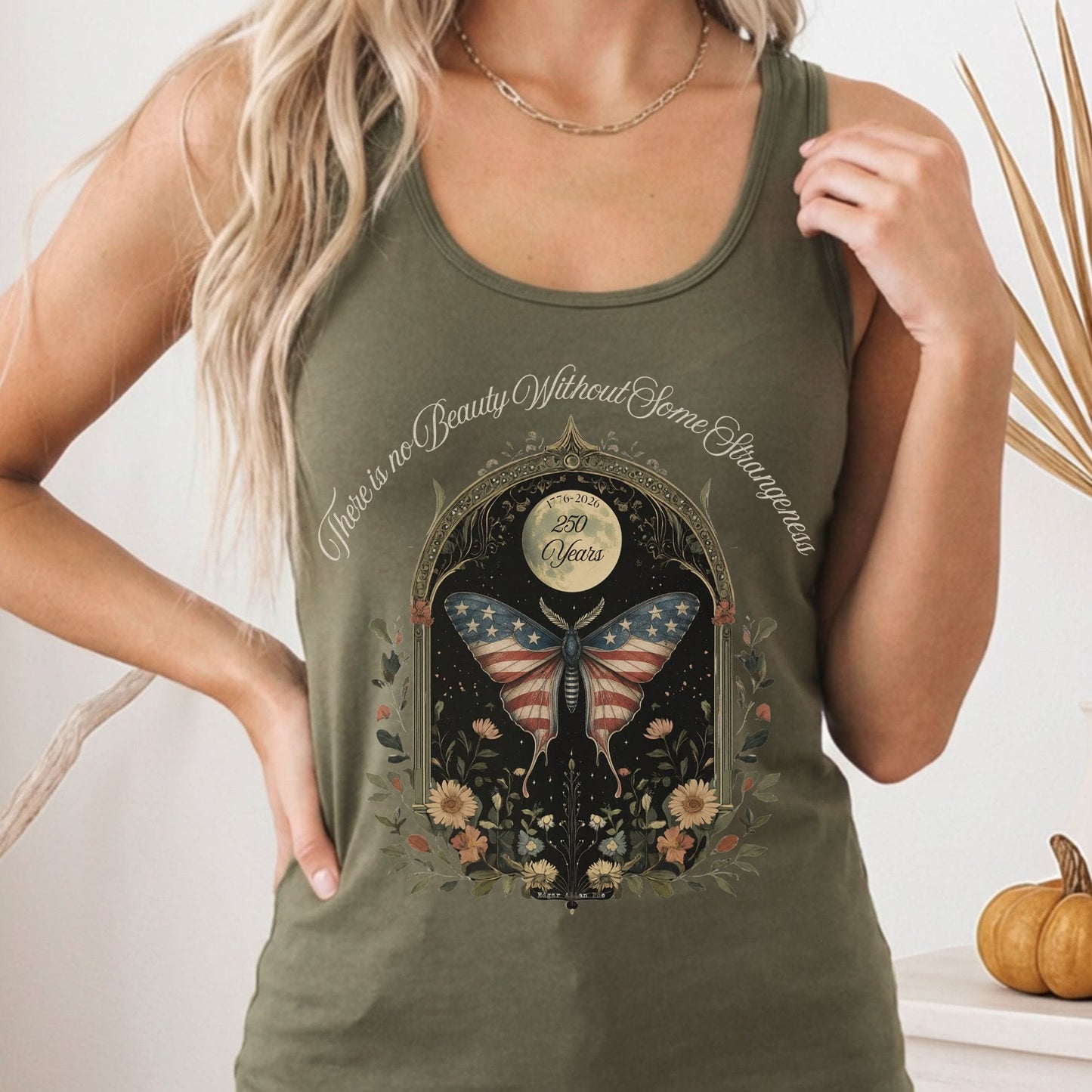 Tank Top Solid Military Green / XS Some Strangeness America 250 Women's Lightweight Tank Top The Mystic Eden