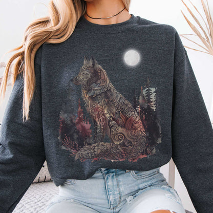 Sweatshirt Nightfall Tattoo Wolf Sweatshirt The Mystic Eden