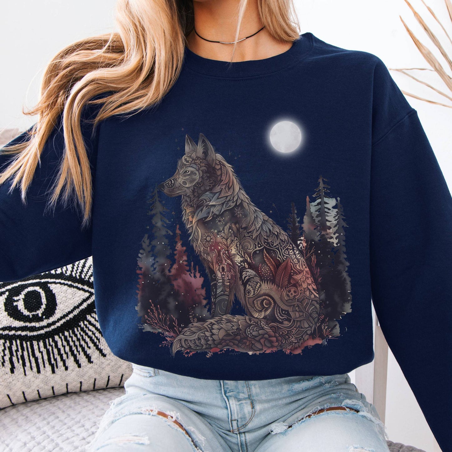 Sweatshirt Nightfall Tattoo Wolf Sweatshirt The Mystic Eden