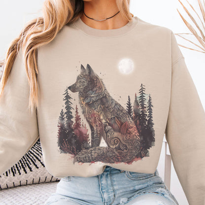 Sweatshirt Nightfall Tattoo Wolf Sweatshirt The Mystic Eden