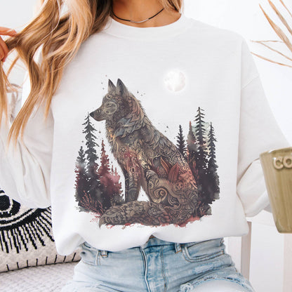Sweatshirt Nightfall Tattoo Wolf Sweatshirt The Mystic Eden
