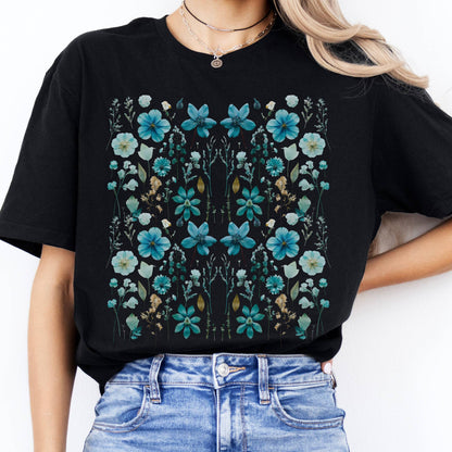 T-Shirt Turquoise Wildflower T-Shirt The Mystic Eden