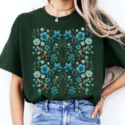 T-Shirt Turquoise Wildflower T-Shirt The Mystic Eden