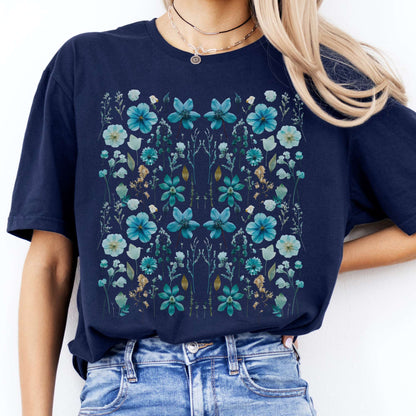 T-Shirt Turquoise Wildflower T-Shirt The Mystic Eden
