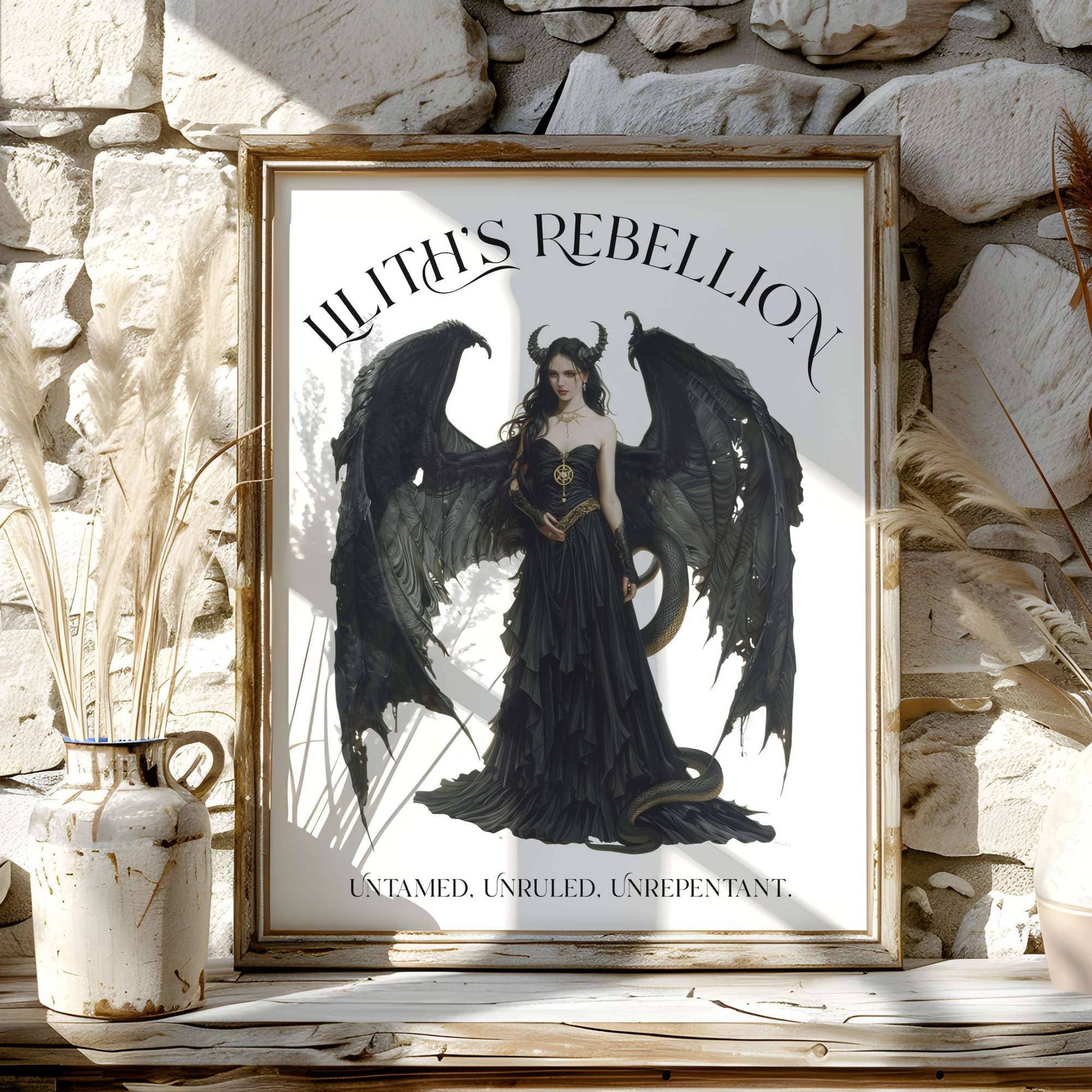 Poster 11″ x 14″ / Matte Lilith’s Rebellion Goddess Art Print (Light) The Mystic Eden