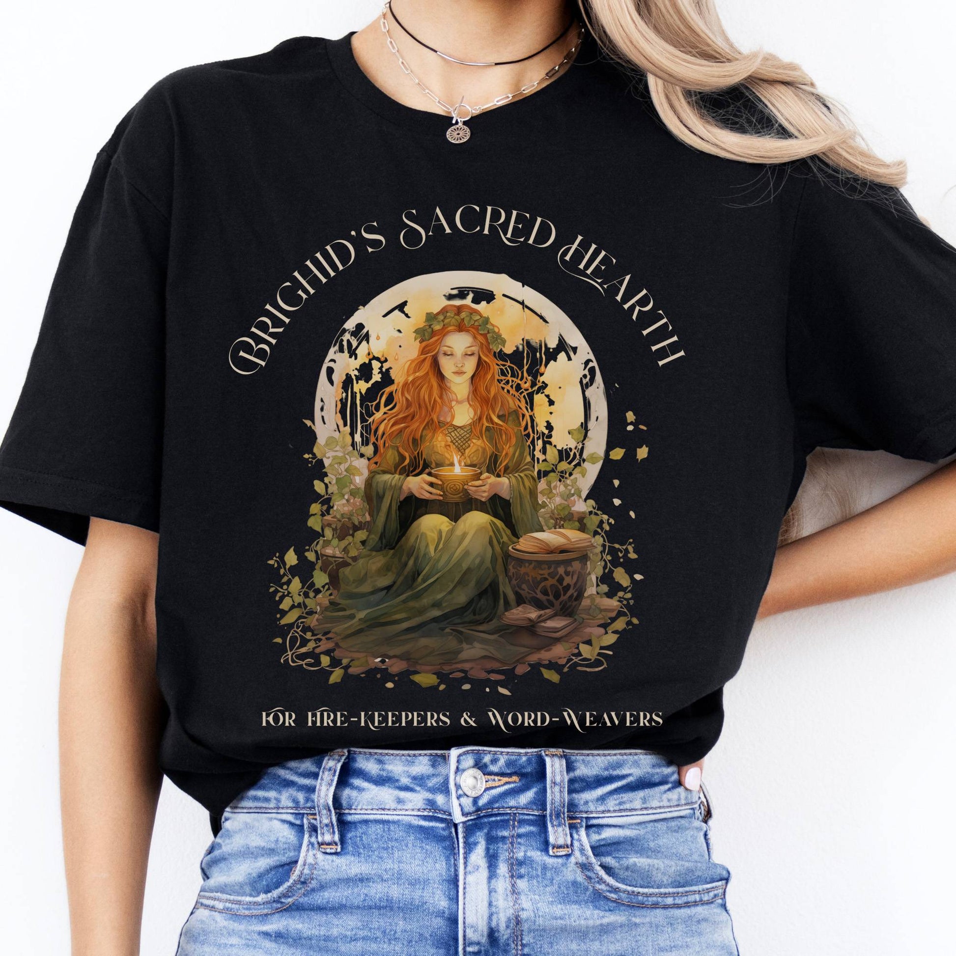 T-Shirts Brighid's Sacred Hearth Goddess T-Shirt The Mystic Eden
