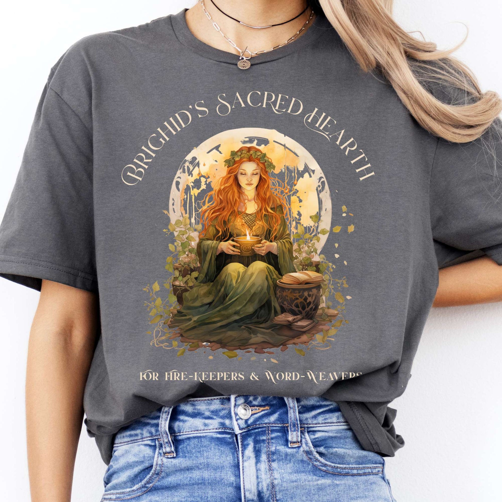 T-Shirts Brighid's Sacred Hearth Goddess T-Shirt The Mystic Eden