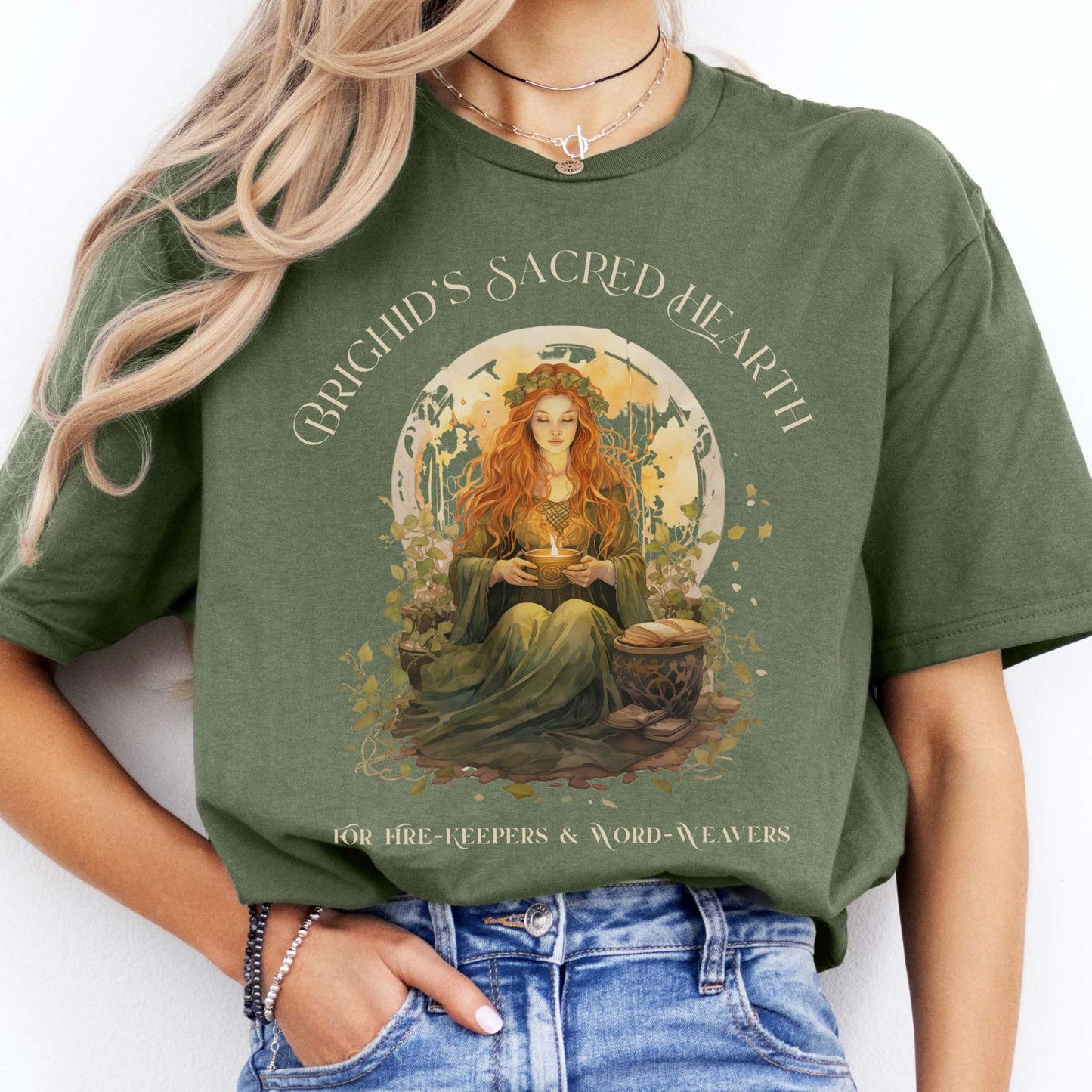T-Shirts Brighid's Sacred Hearth Goddess T-Shirt The Mystic Eden