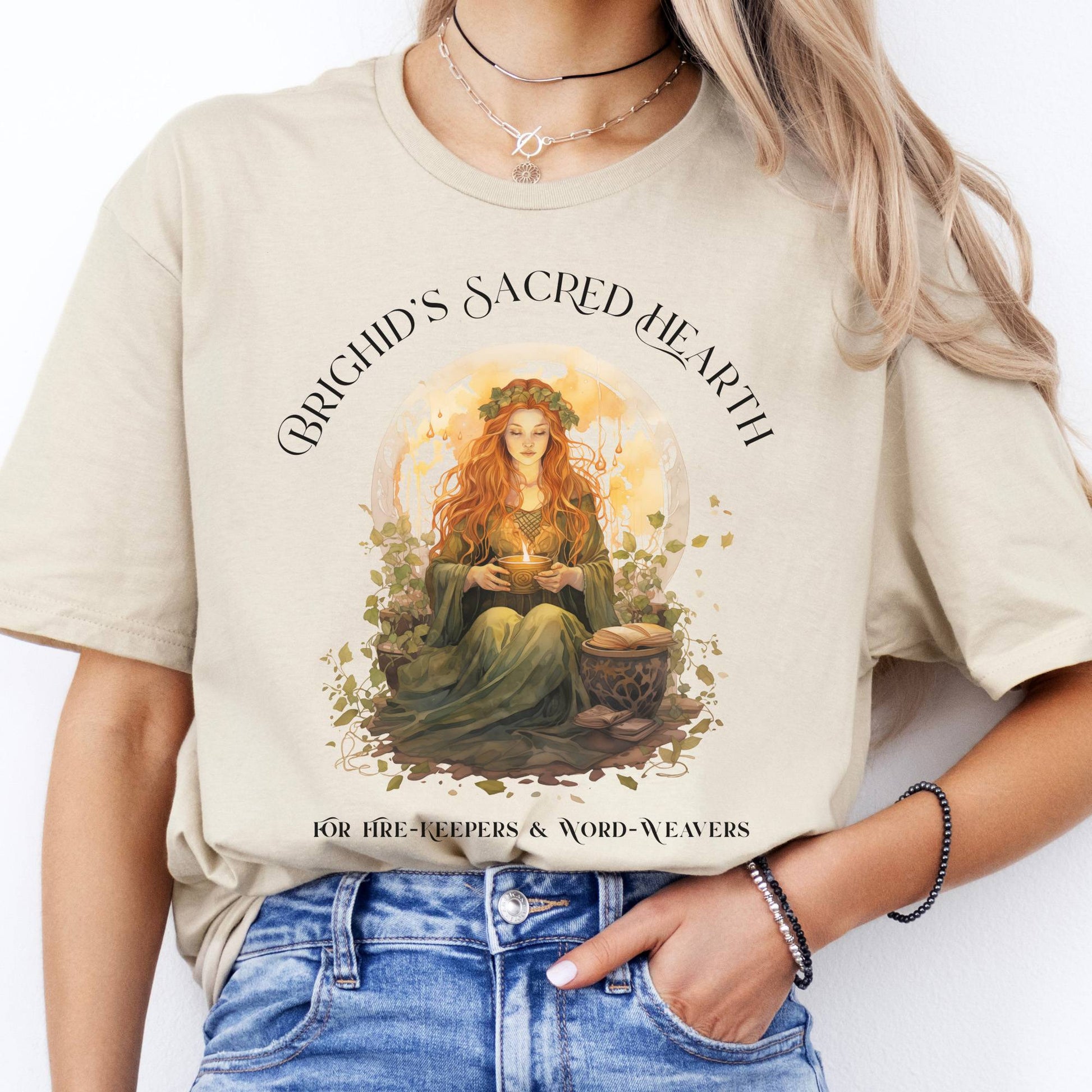 T-Shirts Brighid's Sacred Hearth Goddess T-Shirt The Mystic Eden