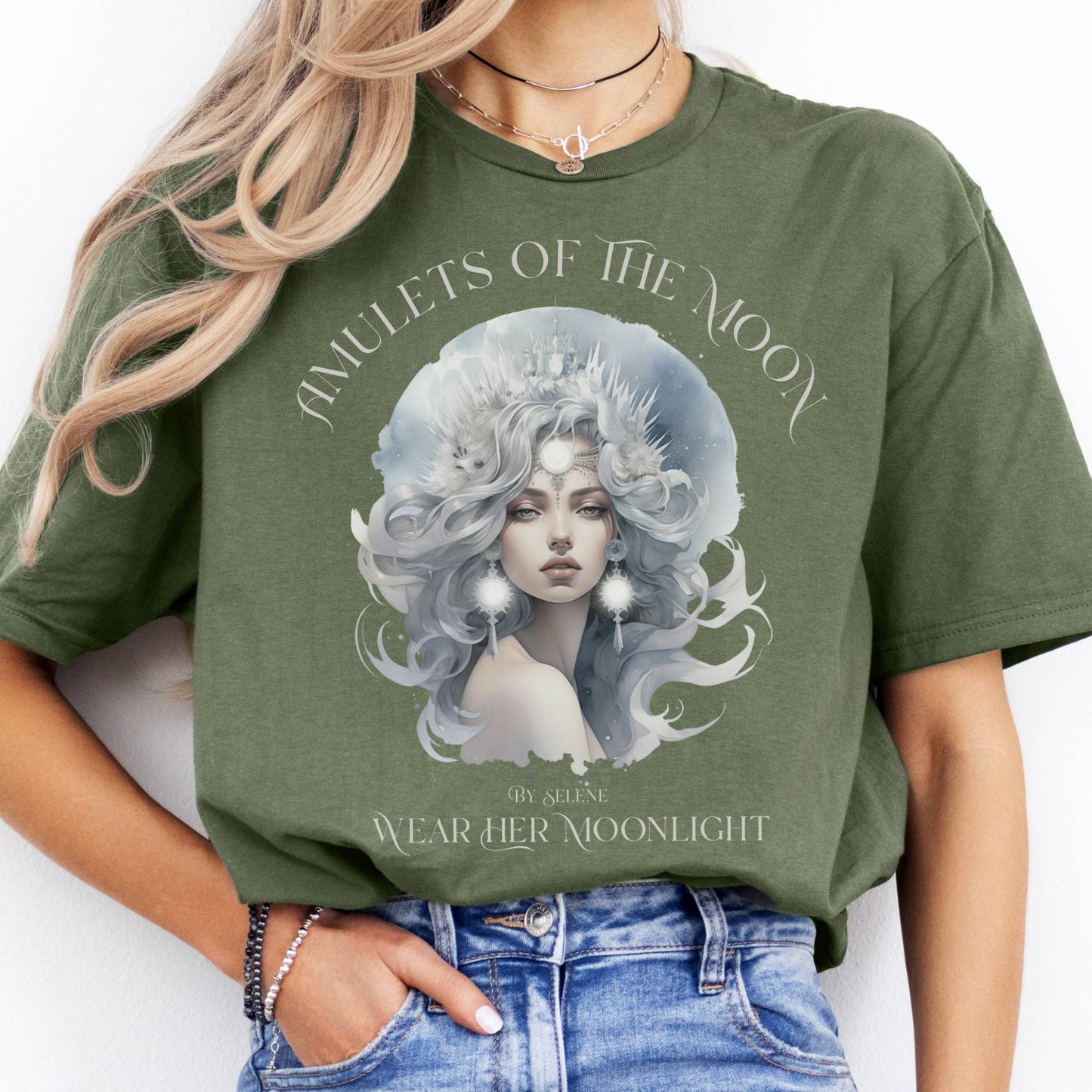 T-Shirts Amulets of the Moon Selene Goddess T-Shirt The Mystic Eden