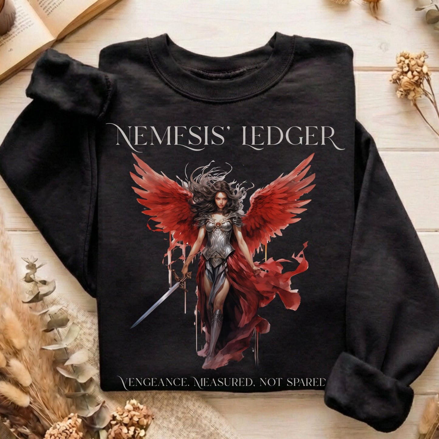 Sweatshirt Black / S Nemesis' Ledger Goddess of Justice Sweatshirt The Mystic Eden